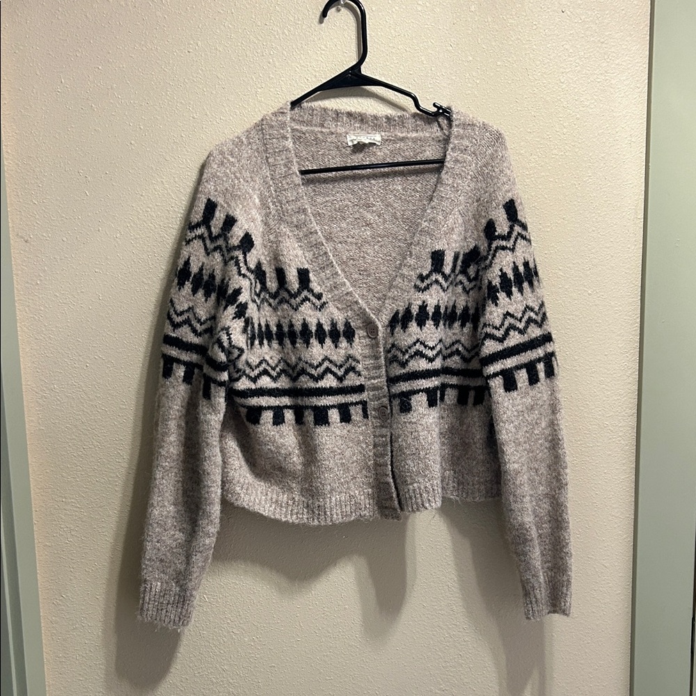 Gray Patterned Women's Sweater